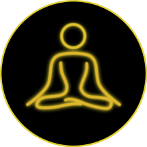 Icon with a person sitting cross-legged in meditation